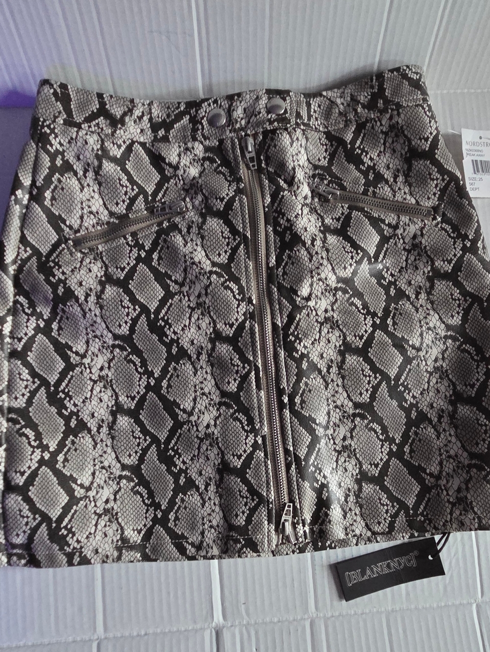 Women's Snake Print Faux Leather Mini Skirt